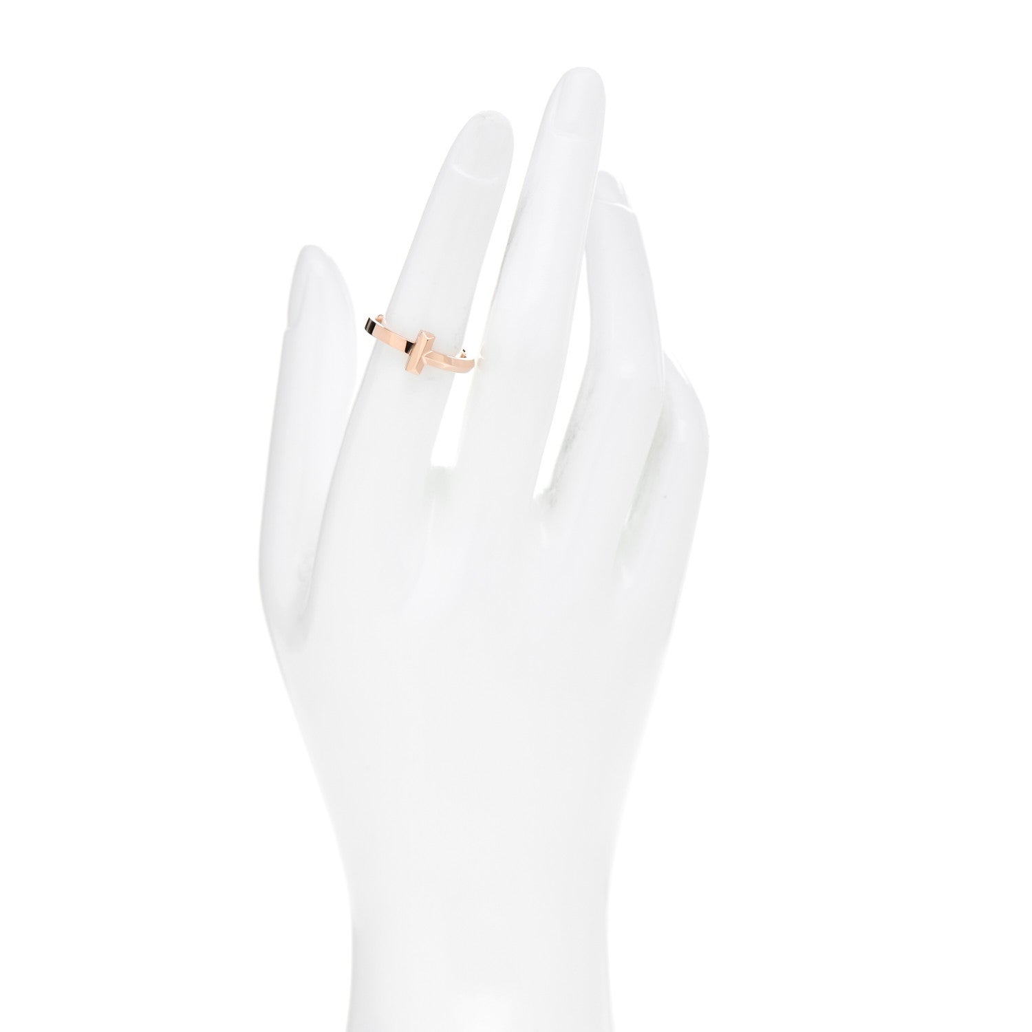 Tiffany 18K Rose Gold T T1 Ring 50 5.5 2 of 4