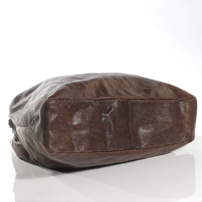 Gucci Guccissima Large Horsebit Chain Hobo Chocolate Brown 4 of 9