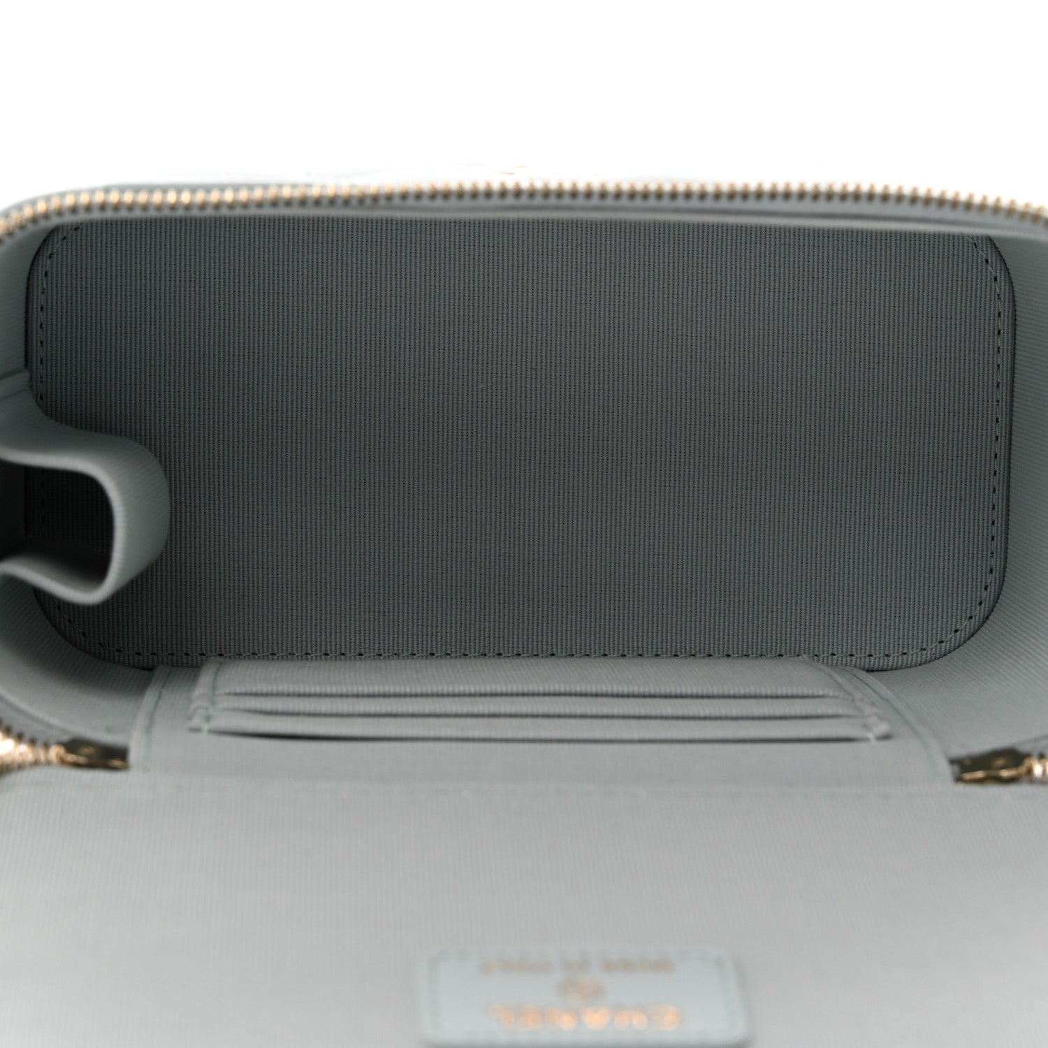 Chanel Lambskin Quilted Small Top Handle Vanity Case With Chain Light Blue 5 of 10
