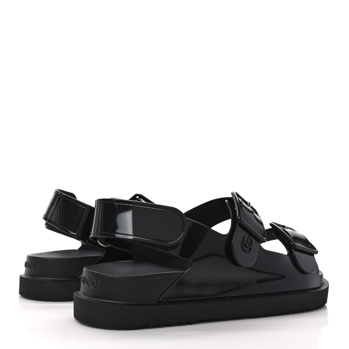 Rubber Mini Double G Womens Isla Dad Sandals 38 Black