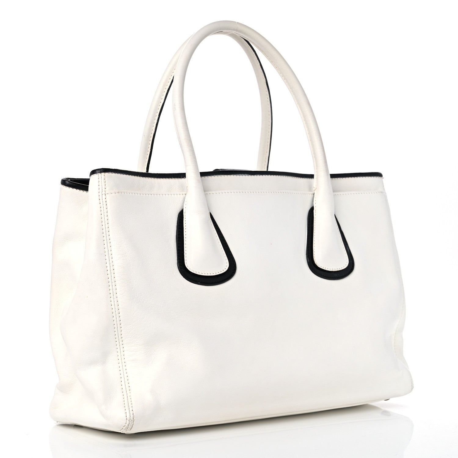 Chanel Lambskin Executive Cerf Shopper Tote White 4 of 16