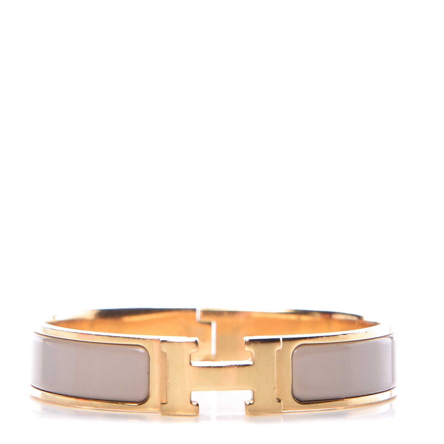 Hermes Enamel Clic Clac H Narrow Bracelet PM Marron Glace 1 of 6