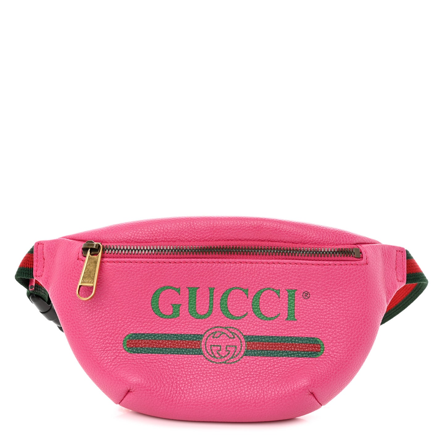 Grained Calfskin Small Logo Belt Bag Box Pink Green