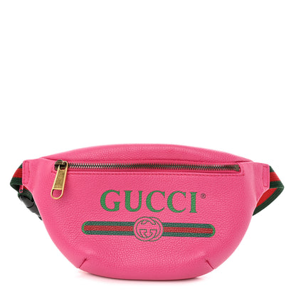 Gucci Grained Calfskin Small Logo Belt Bag Box Pink Green 1 of 11