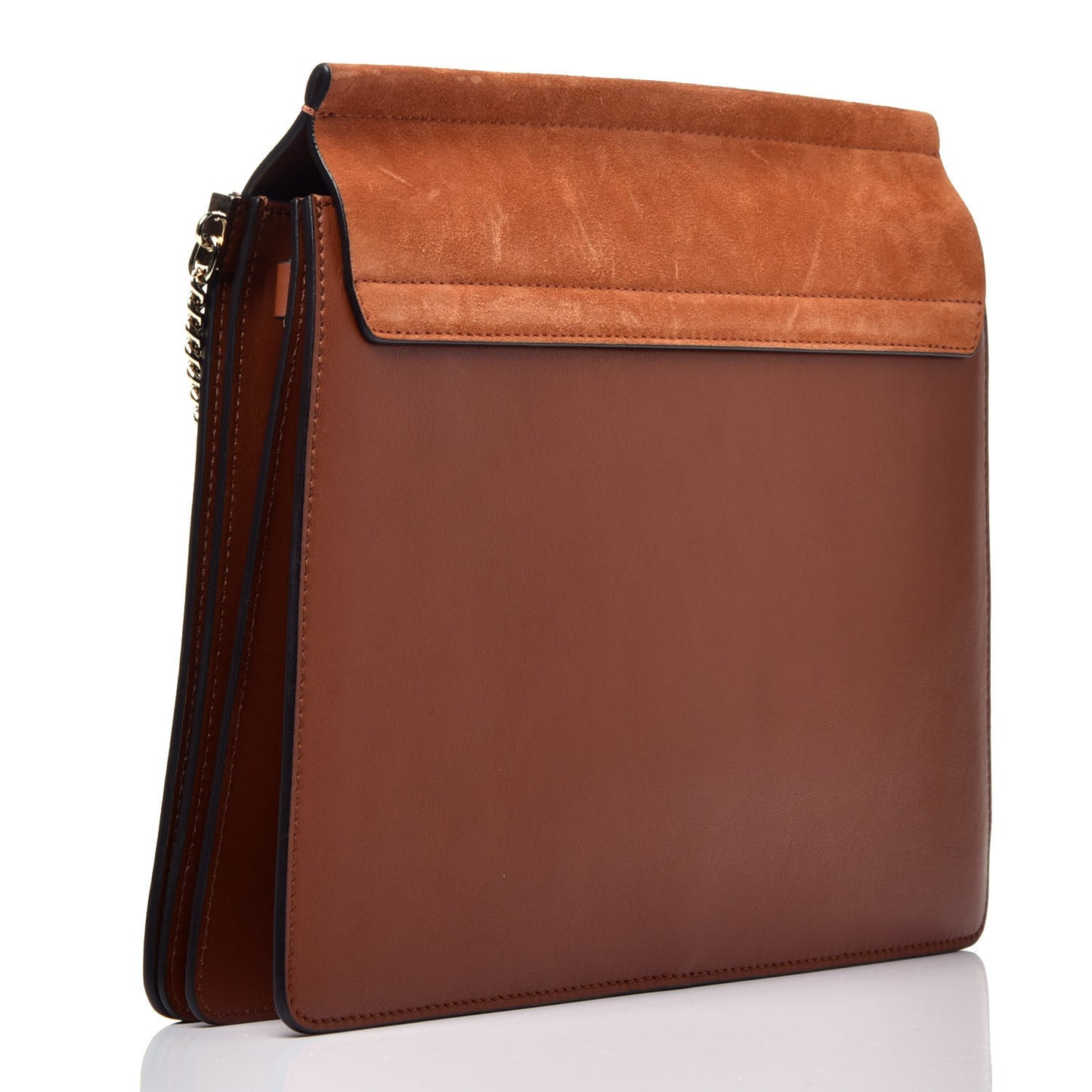 Suede Calfskin Medium Faye Shoulder Bag Tobacco