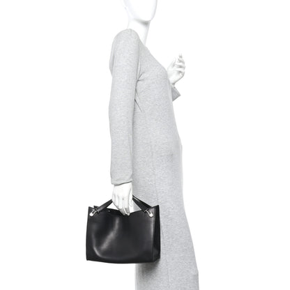 The Row Polished Saddle Calfskin Small Alexia Bag Black 2 of 12