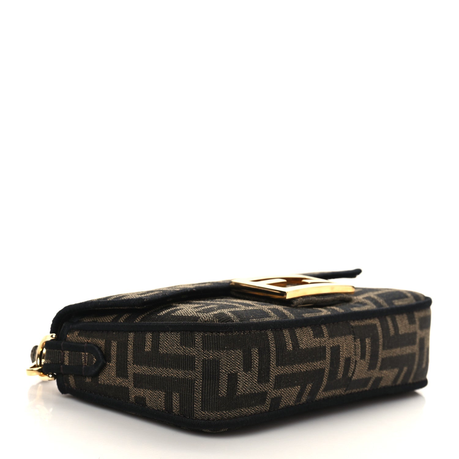 Fendi Fabric Jacquard FF 1974 Mini Baguette Tobacco Moro Black 4 of 8