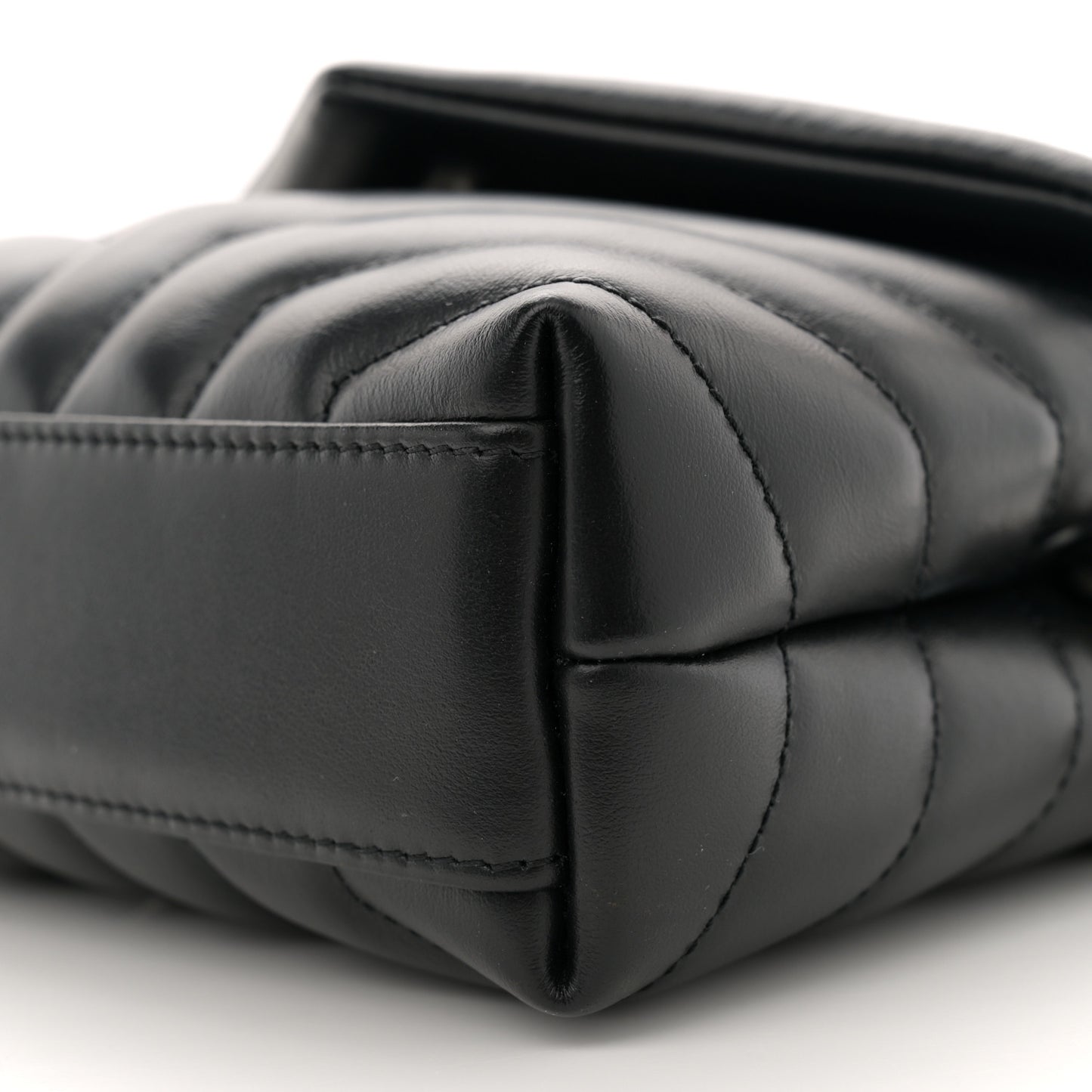 Calfskin Y Quilted Monogram Toy Loulou Crossbody Bag Black