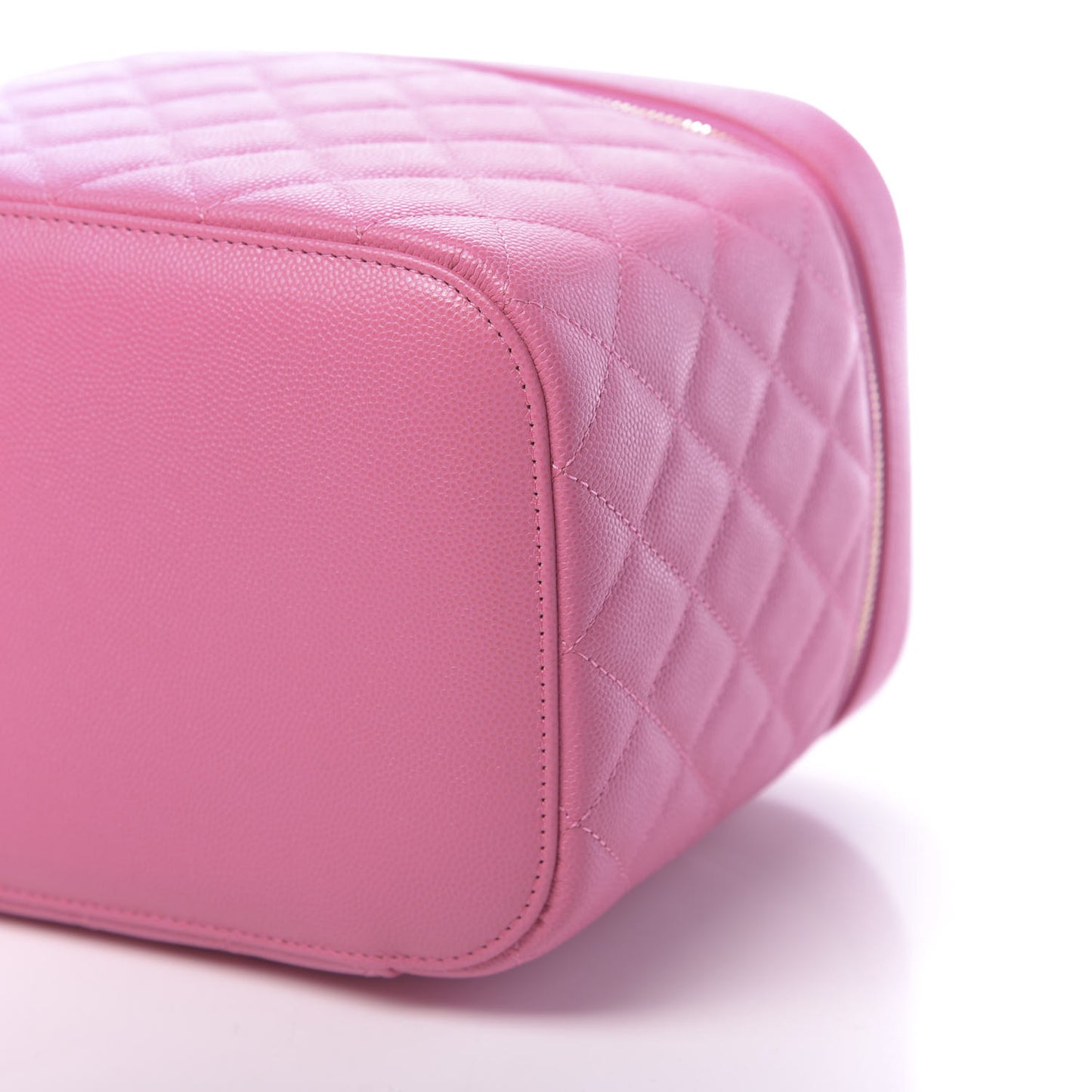 Caviar Quilted Large Vanity Pouch Pink