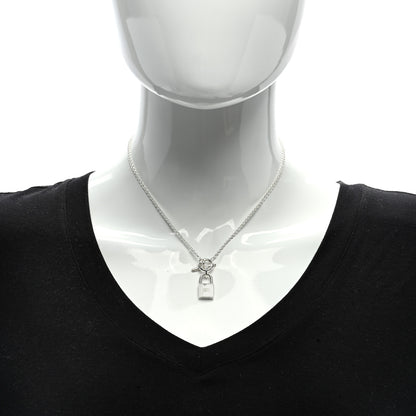 Hermes Sterling Silver Cadenas Kelly Lock Pendant Necklace 2 of 5