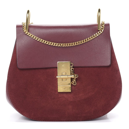 Chloe Suede Smooth Calfskin Drew Shoulder Bag Plum Purple 1 of 14