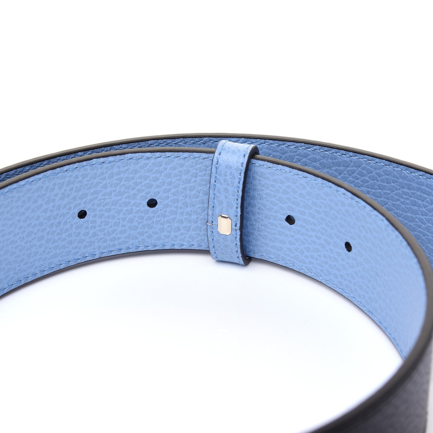 Dollar Calfskin 1973 Reversible Belt 80 32 Black Mineral Blue