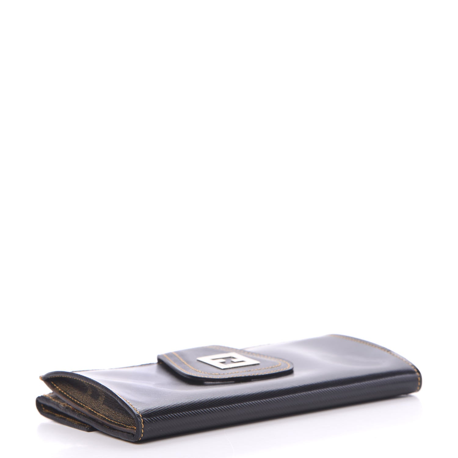 Fendi Coated Canvas Zucca Spalmati Continental Wallet Black Tobacco 3 of 9