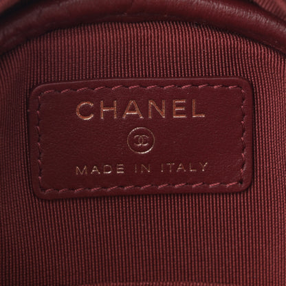 Chanel Tweed Quilted Round Clutch With Chain Red 6 of 11