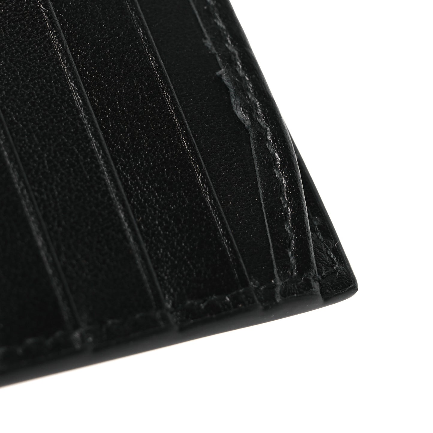 Plutone Calfskin Logo Bi-Fold Wallet Black