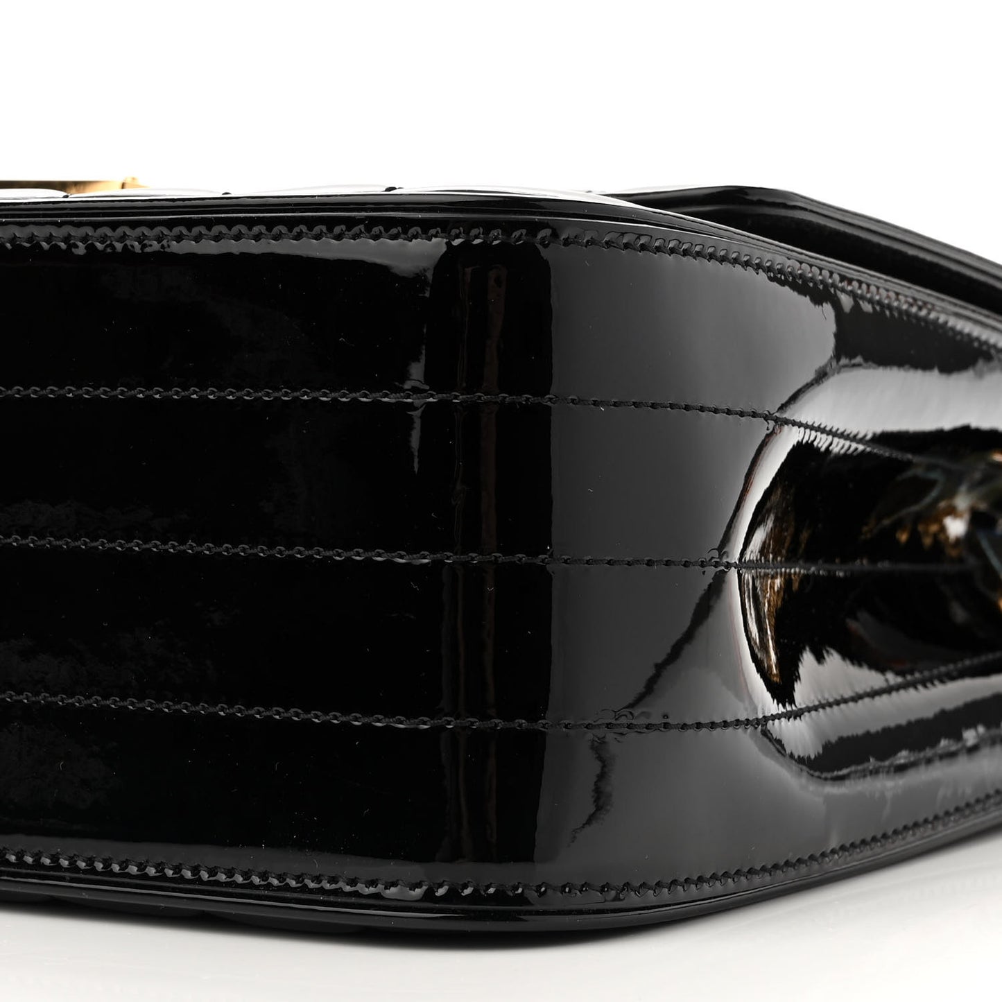 Patent Matelasse Monogram Large Vicky Chain Bag Black