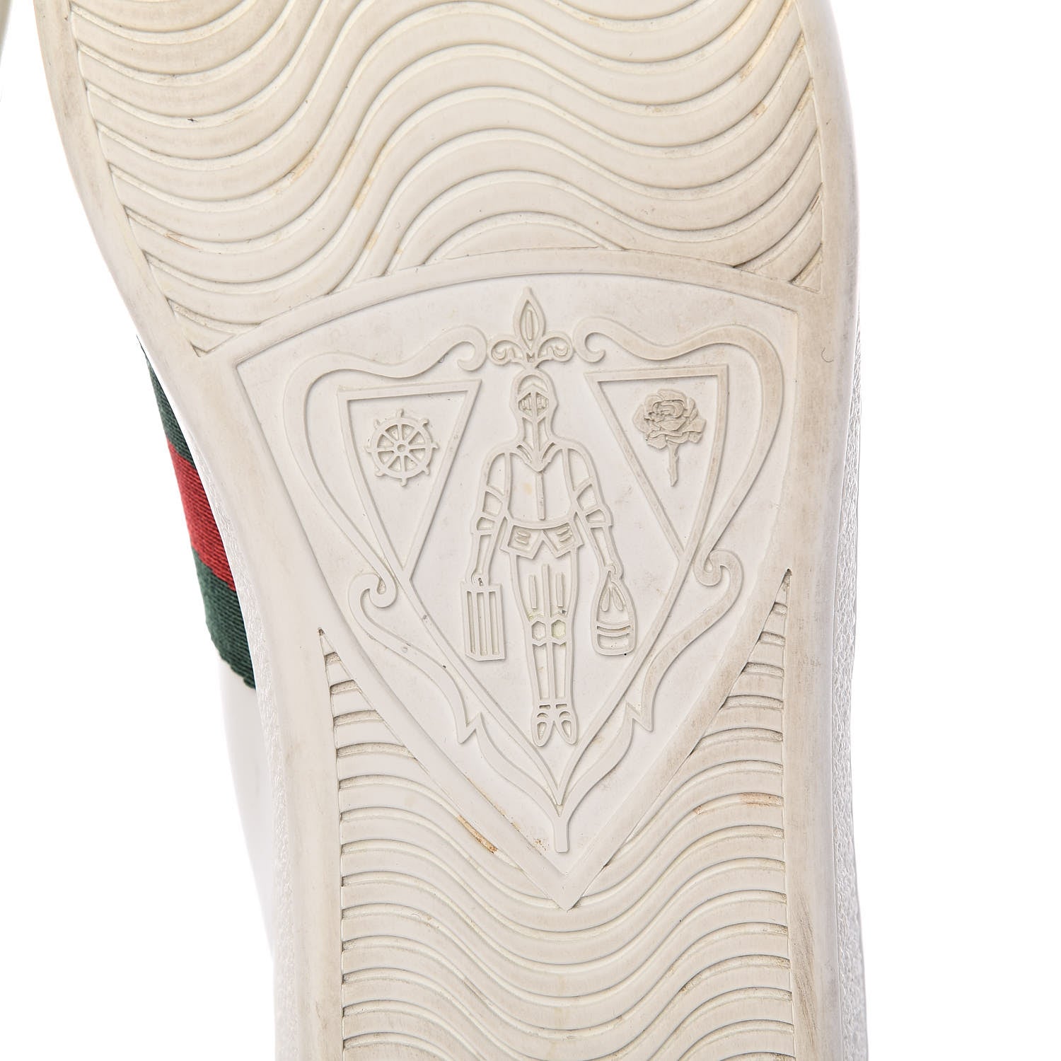 Gucci Calfskin Ayers Bee Embroidered Womens Ace Sneakers 37 White Green 9 of 23