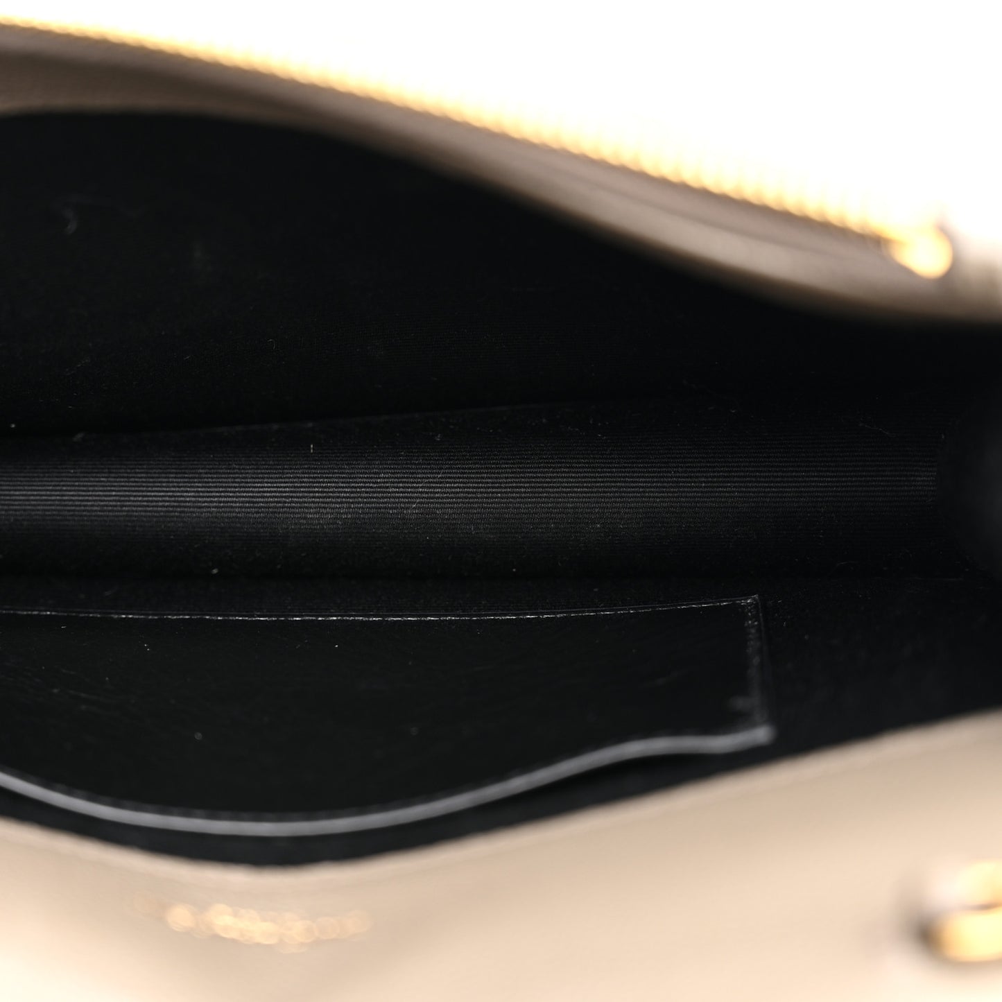 Grain De Poudre Matelasse Chevron Monogram Envelope Chain Wallet Light Taupe