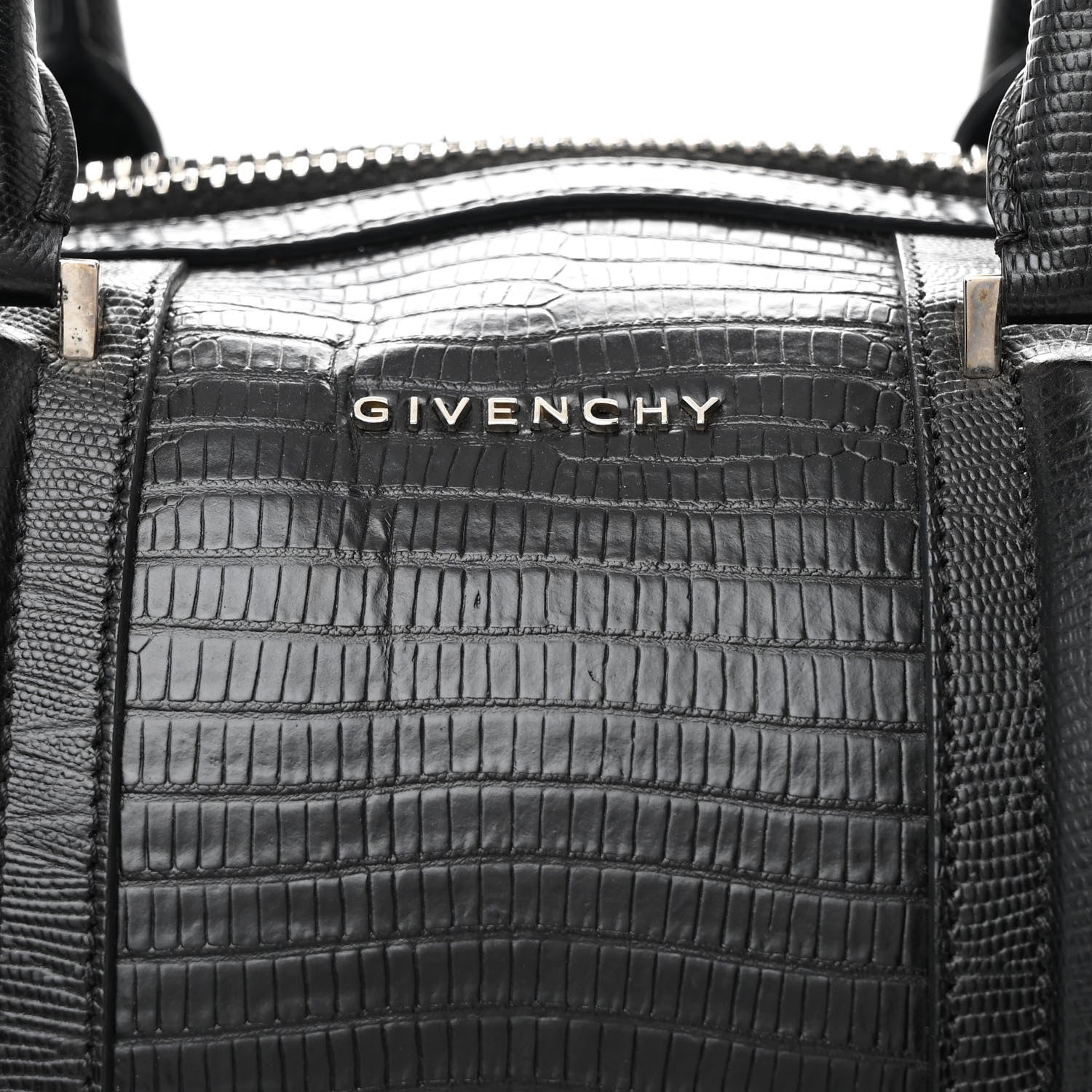 Givenchy Calfskin Crocodile Embossed Medium Lucrezia Black 8 of 14