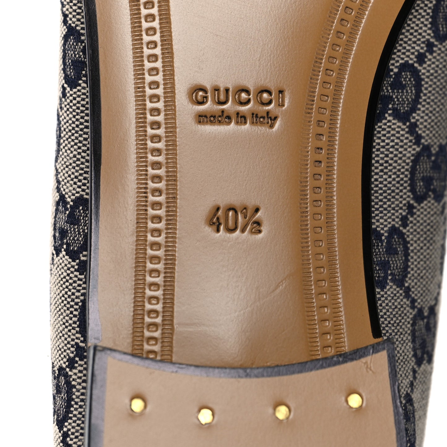 Monogram Malaga Kid Horsebit Womens Jordaan Loafers 40.5 Beige Blue