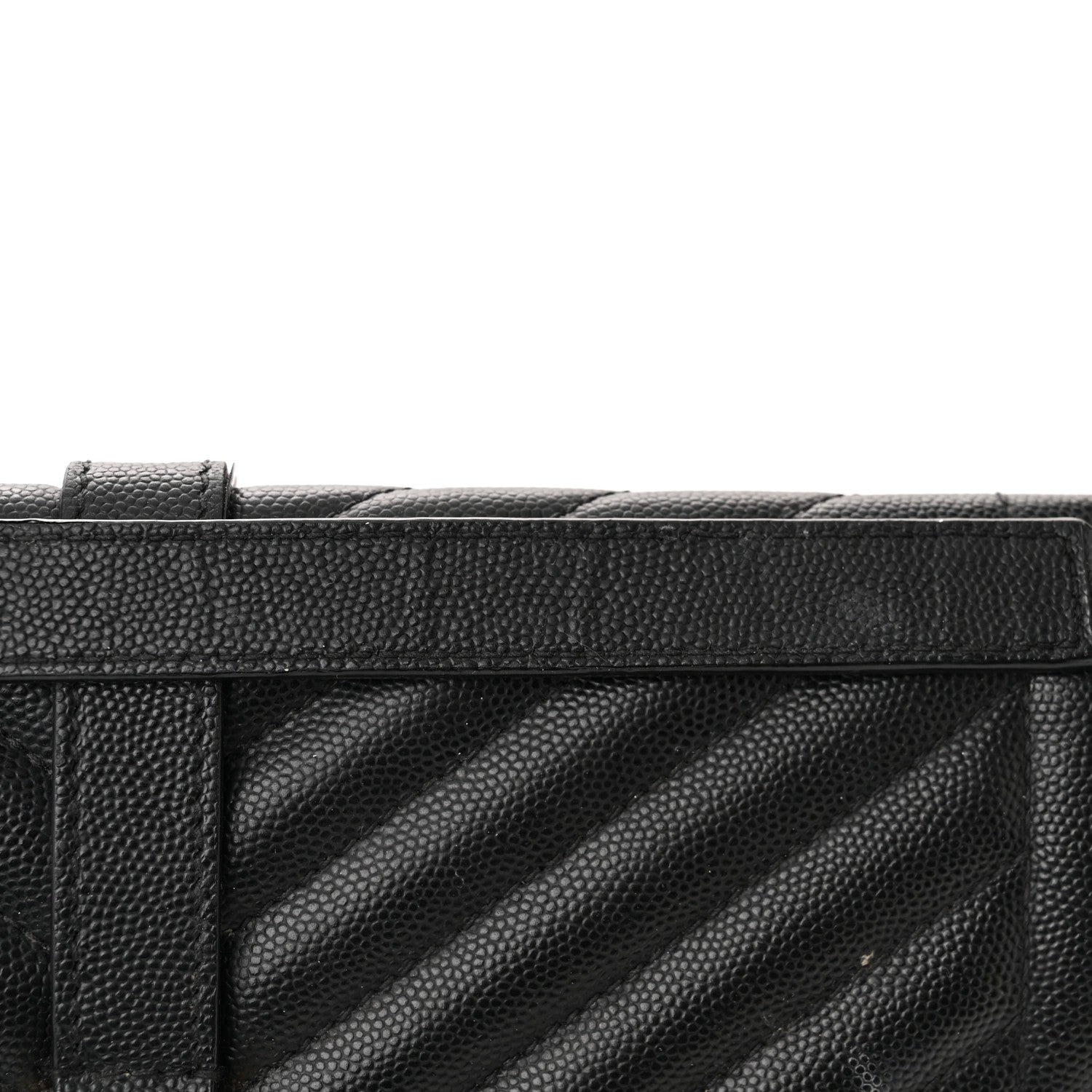 Saint Laurent Grain De Poudre Textured Mixed Matelasse Large Triquilt Monogram Satchel Black 12 of 16
