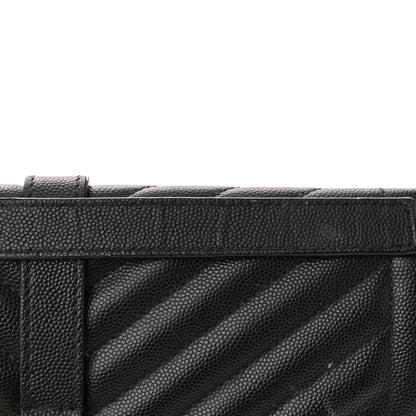 Saint Laurent Grain De Poudre Textured Mixed Matelasse Large Triquilt Monogram Satchel Black 12 of 16