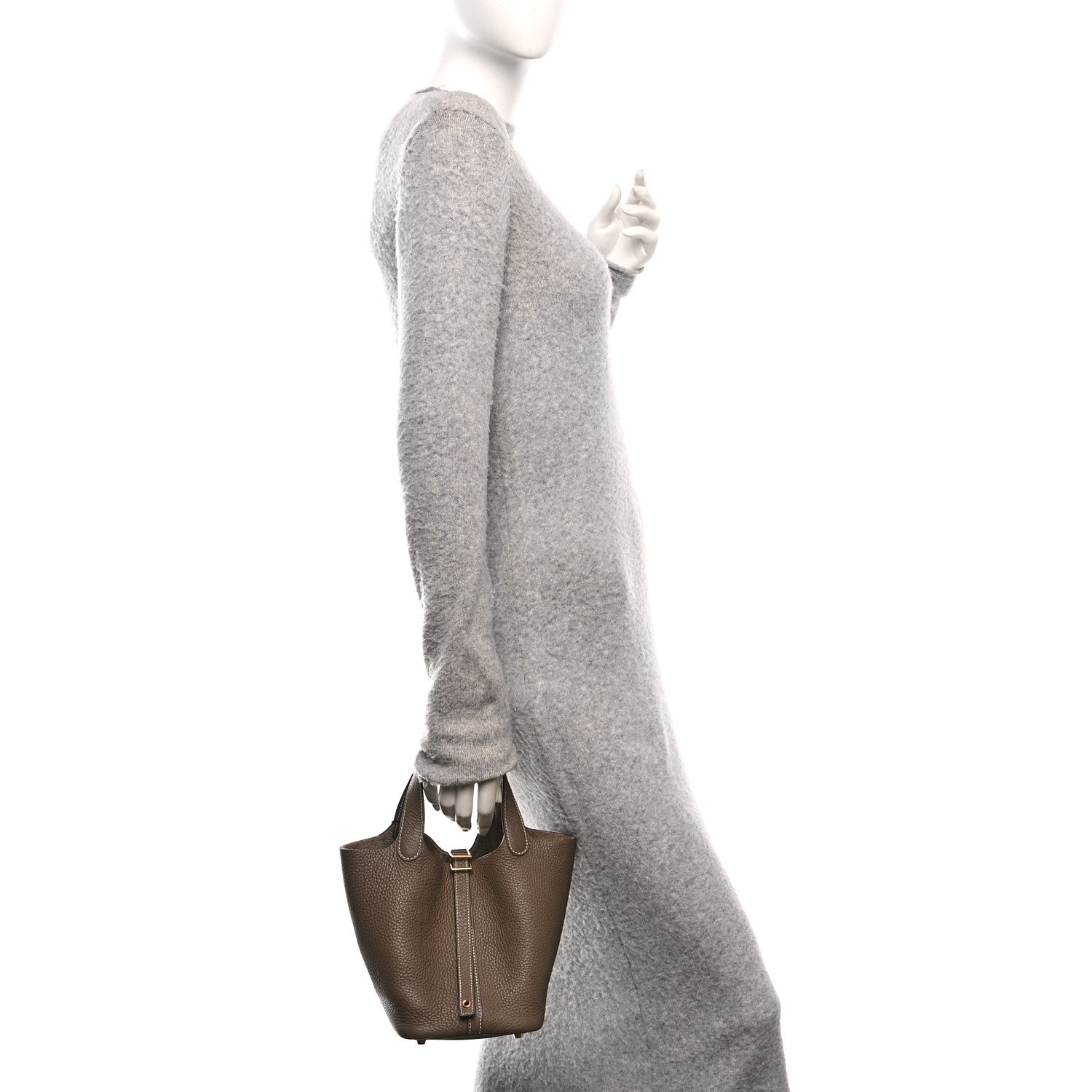Hermes Taurillon Clemence Picotin Lock 18 PM Etoupe 2 of 13