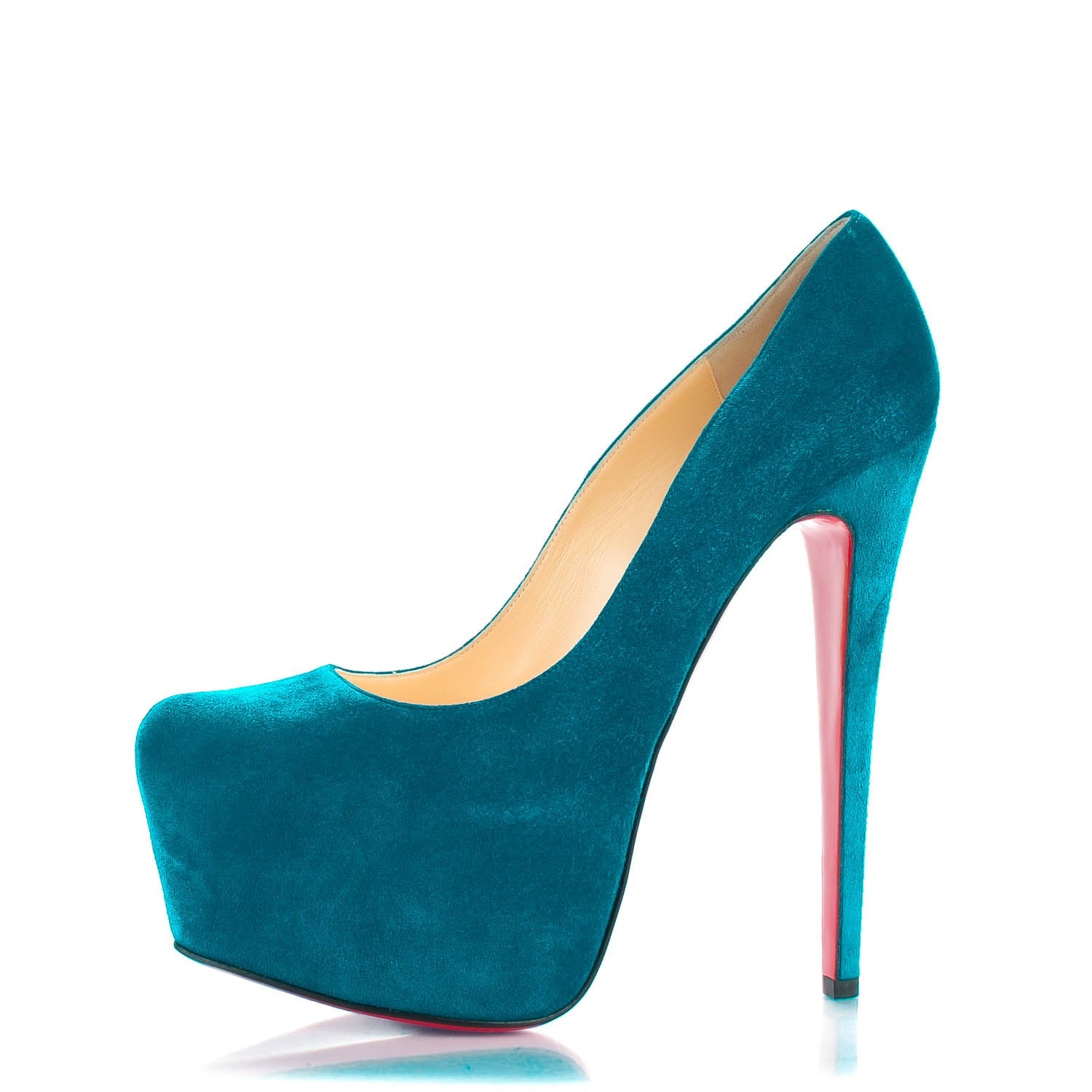 Christian Louboutin Suede Daffodile 160 Pumps 38.5 Peacock 1 of 8