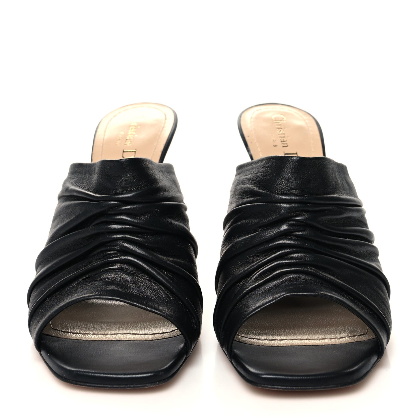 Lambskin D-Fame Mule Sandals 39 Black