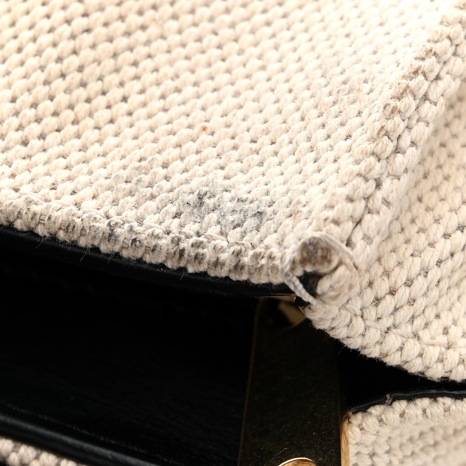 Celine Smooth Calfskin Canvas Medium Trapeze Cream 11 of 17