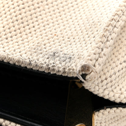 Celine Smooth Calfskin Canvas Medium Trapeze Cream 11 of 17