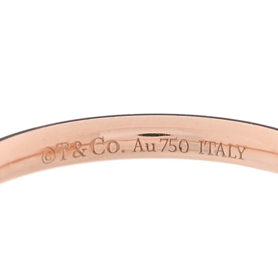 Tiffany 18K Rose Gold Diamond Mother of Pearl T Wire Ring 50 5.25 4 of 4