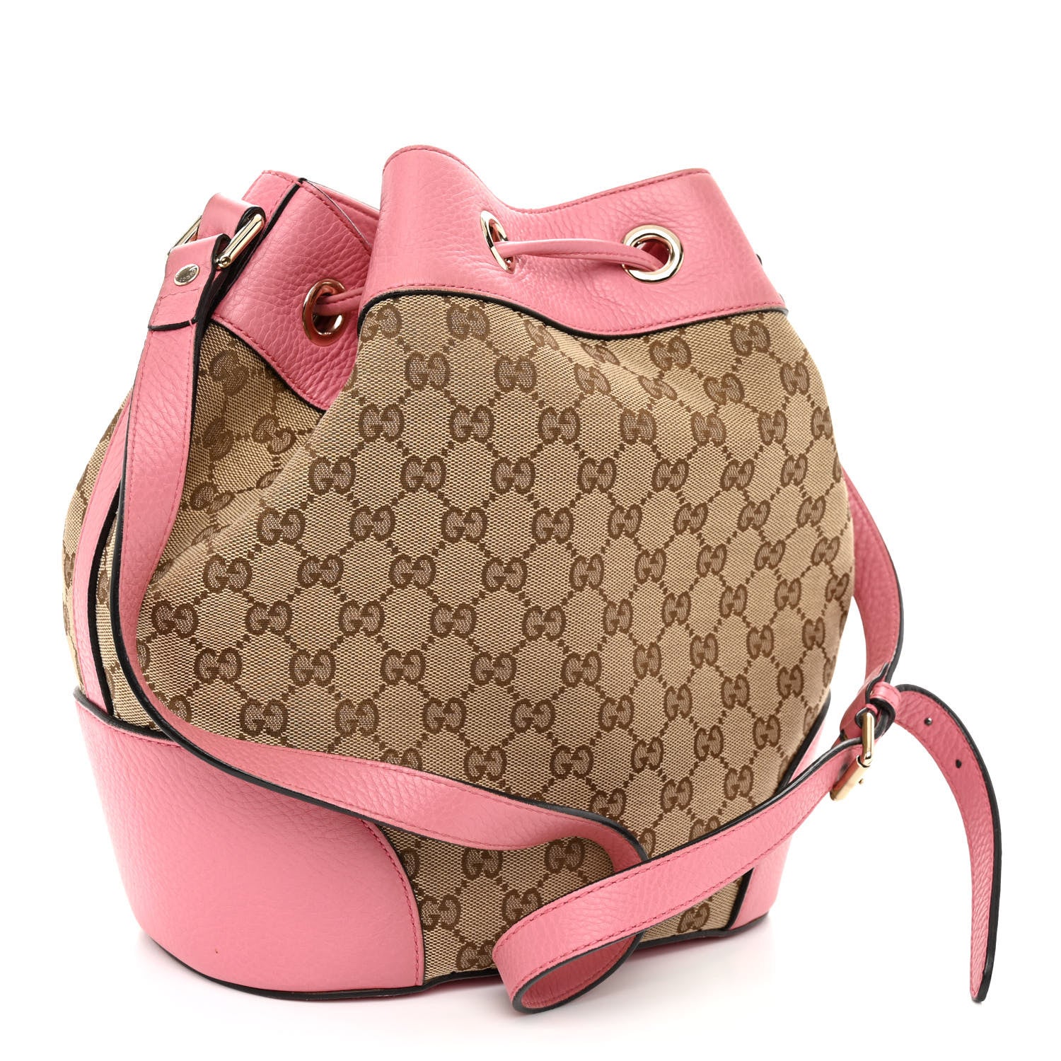 Gucci GG Monogram Calfskin Bucket Bag Pink 3 of 12