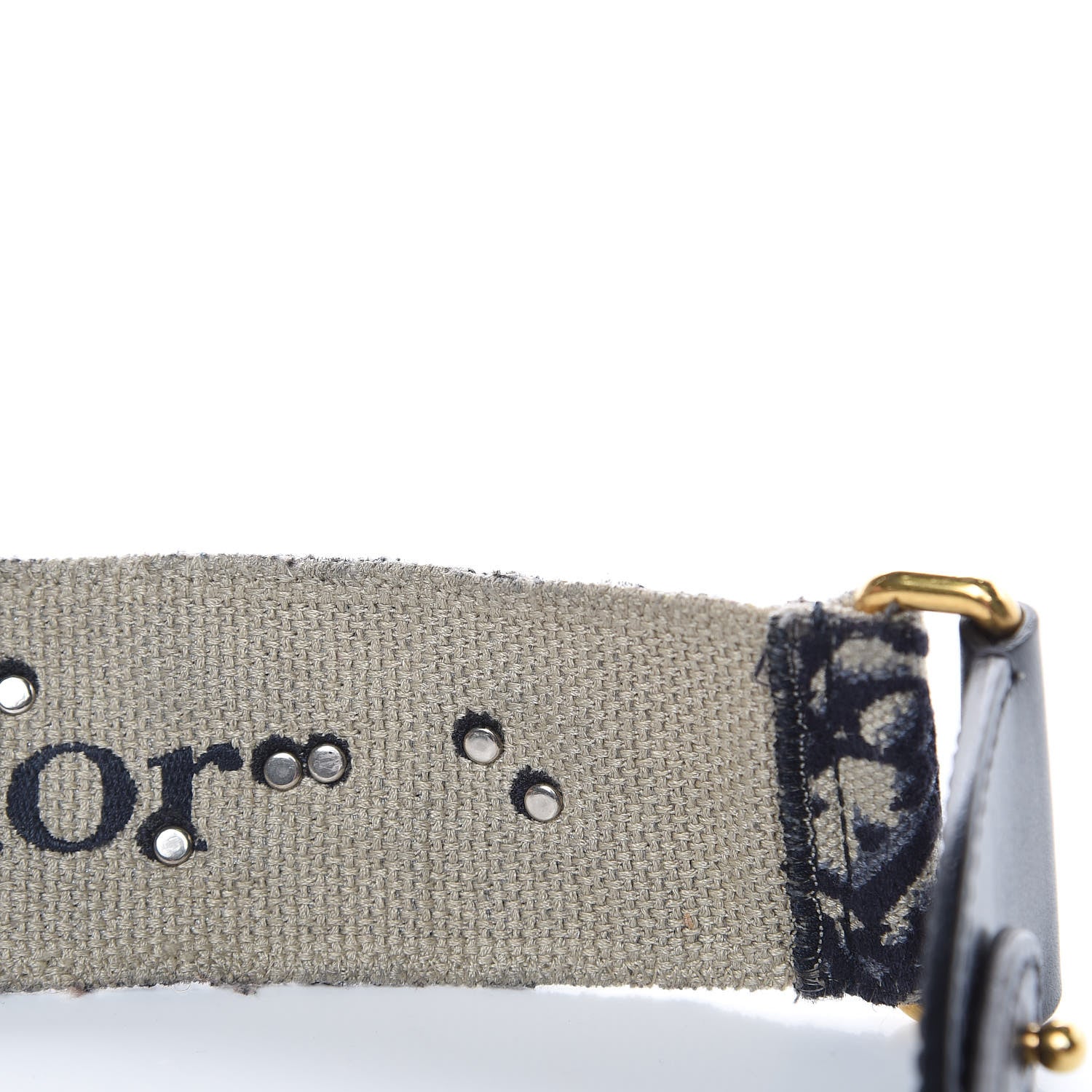Christian Dior Oblique Studded Shoulder Strap Blue 4 of 7