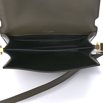 Saint Laurent Suede Smooth Calfskin Monogram Medium Solferino Soft Satchel Sesame Seaweed 5 of 10