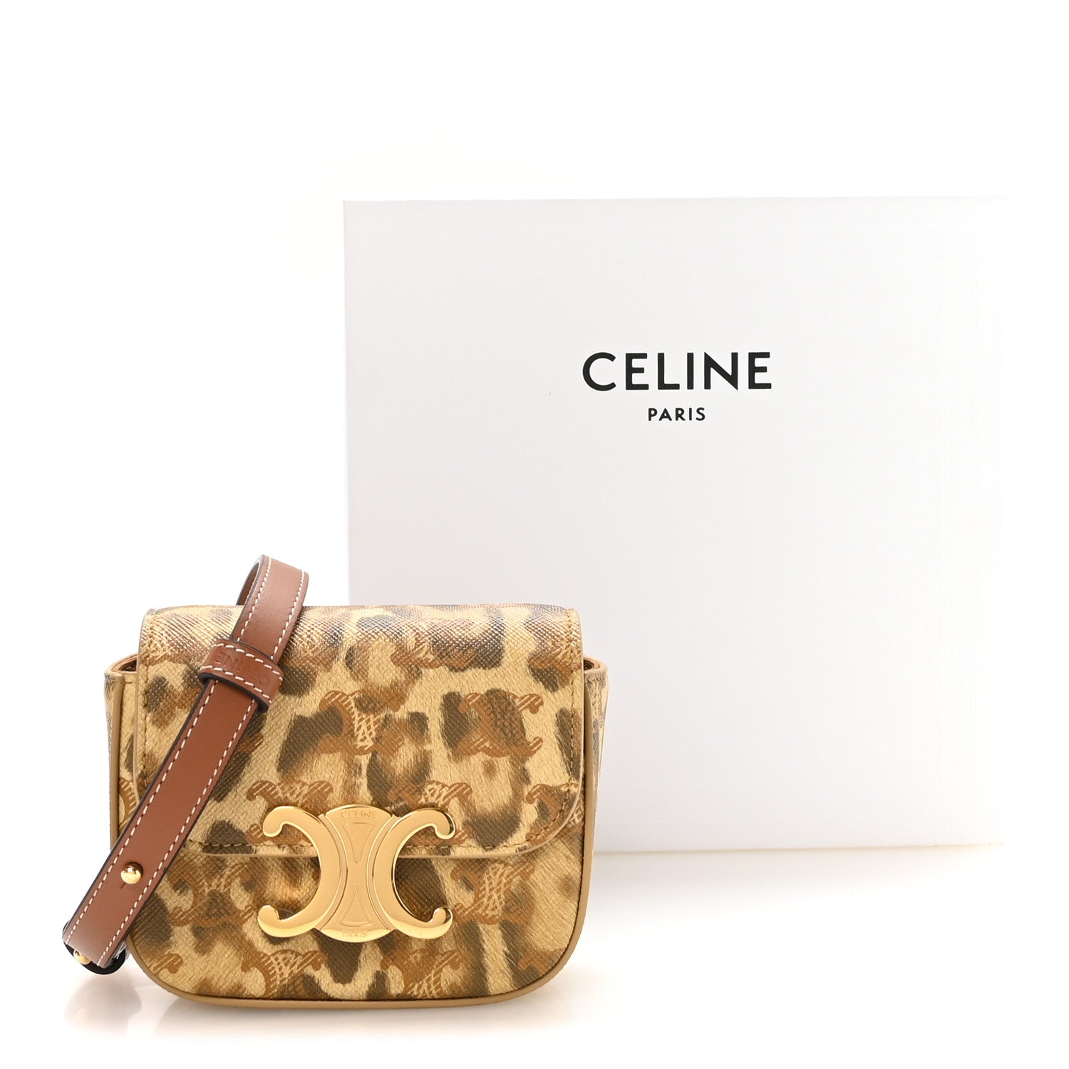 Celine Canvas Triomphe Mini Claude Leopard 12 of 12