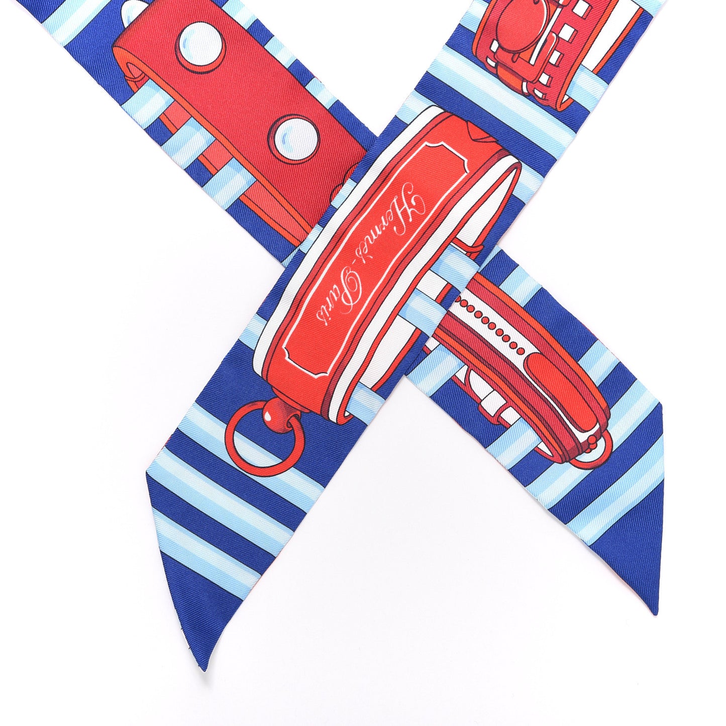 Silk Colliers de Chiens Remix Twilly Marine Rouge White