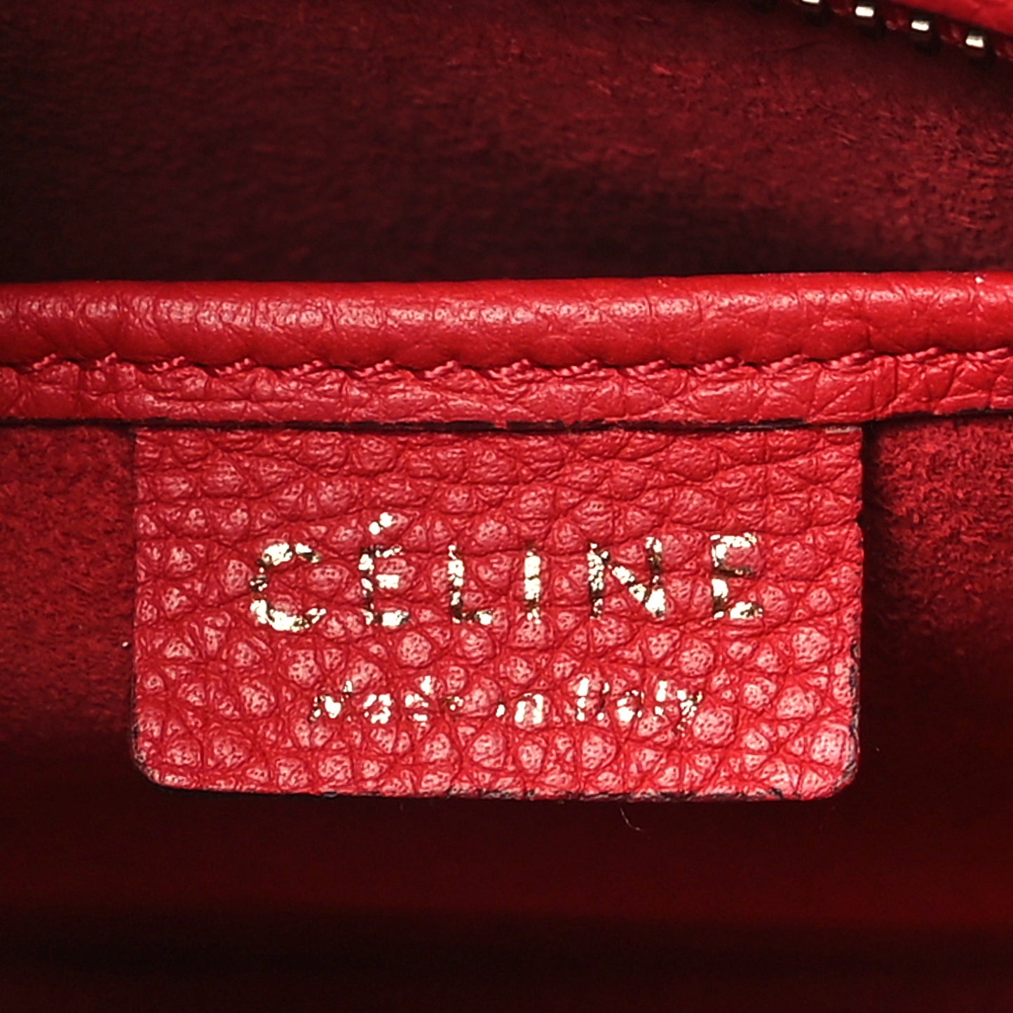 Drummed Calfskin Nano Luggage Red