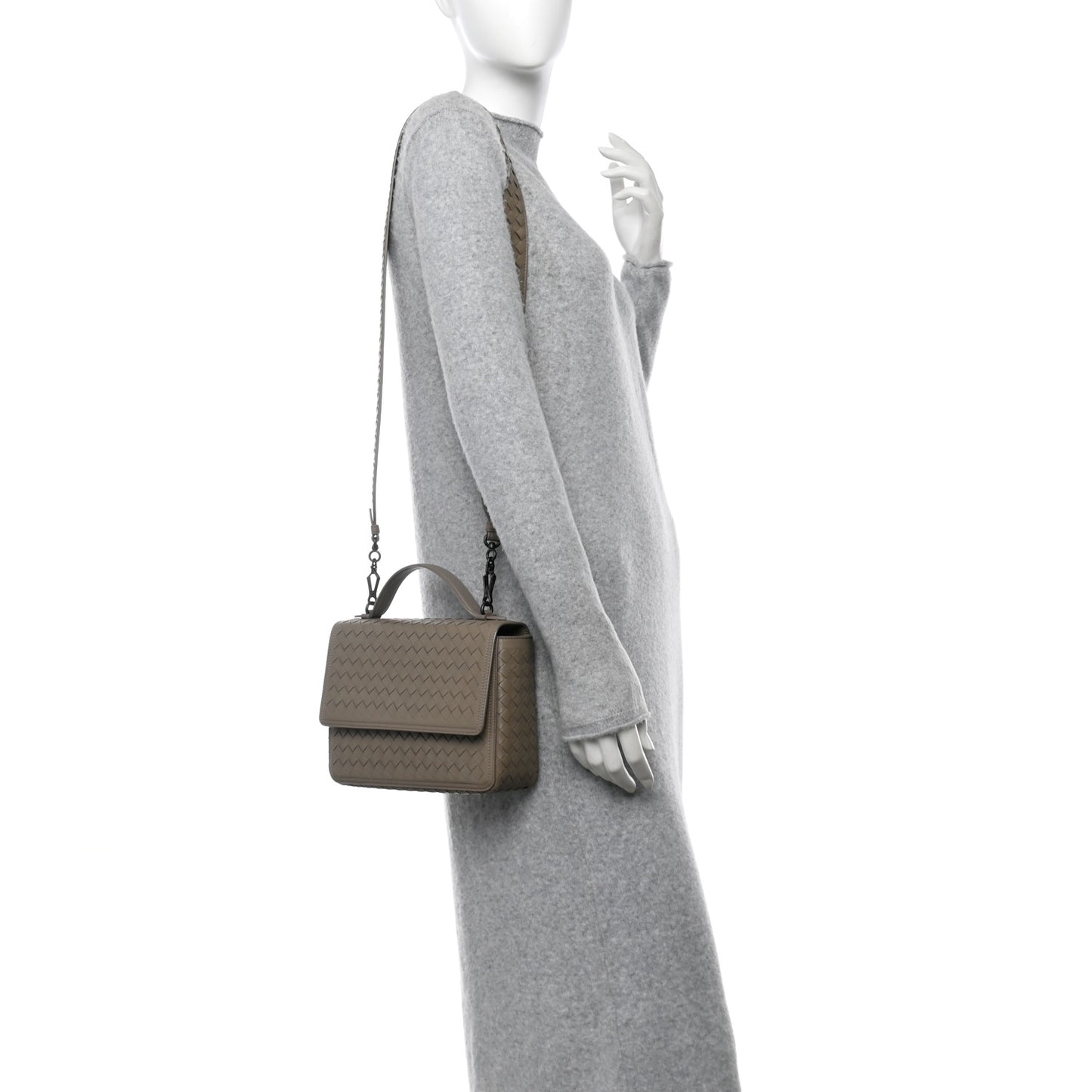 Nappa Intrecciato Alumna Bag Limestone