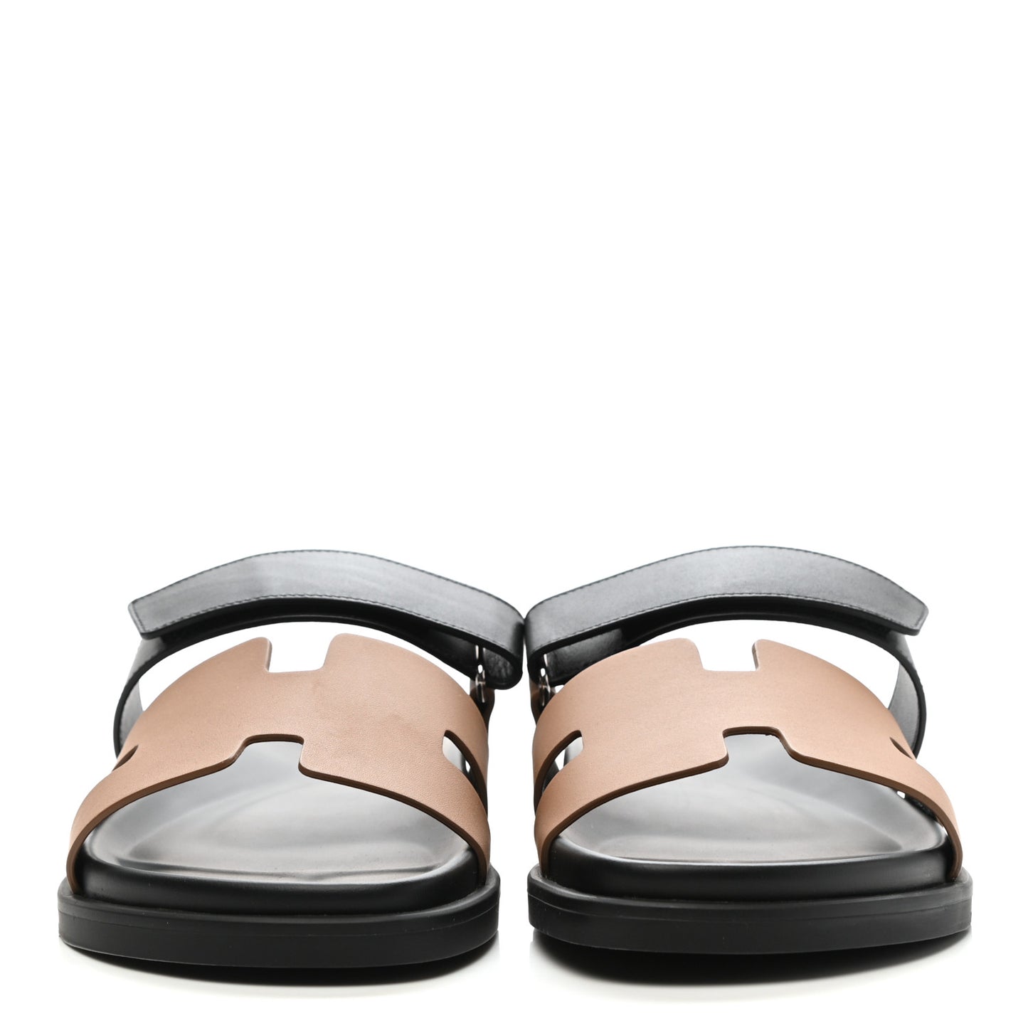 Calfskin Mens Chypre Sandals 43.5 Naturel Safari Black