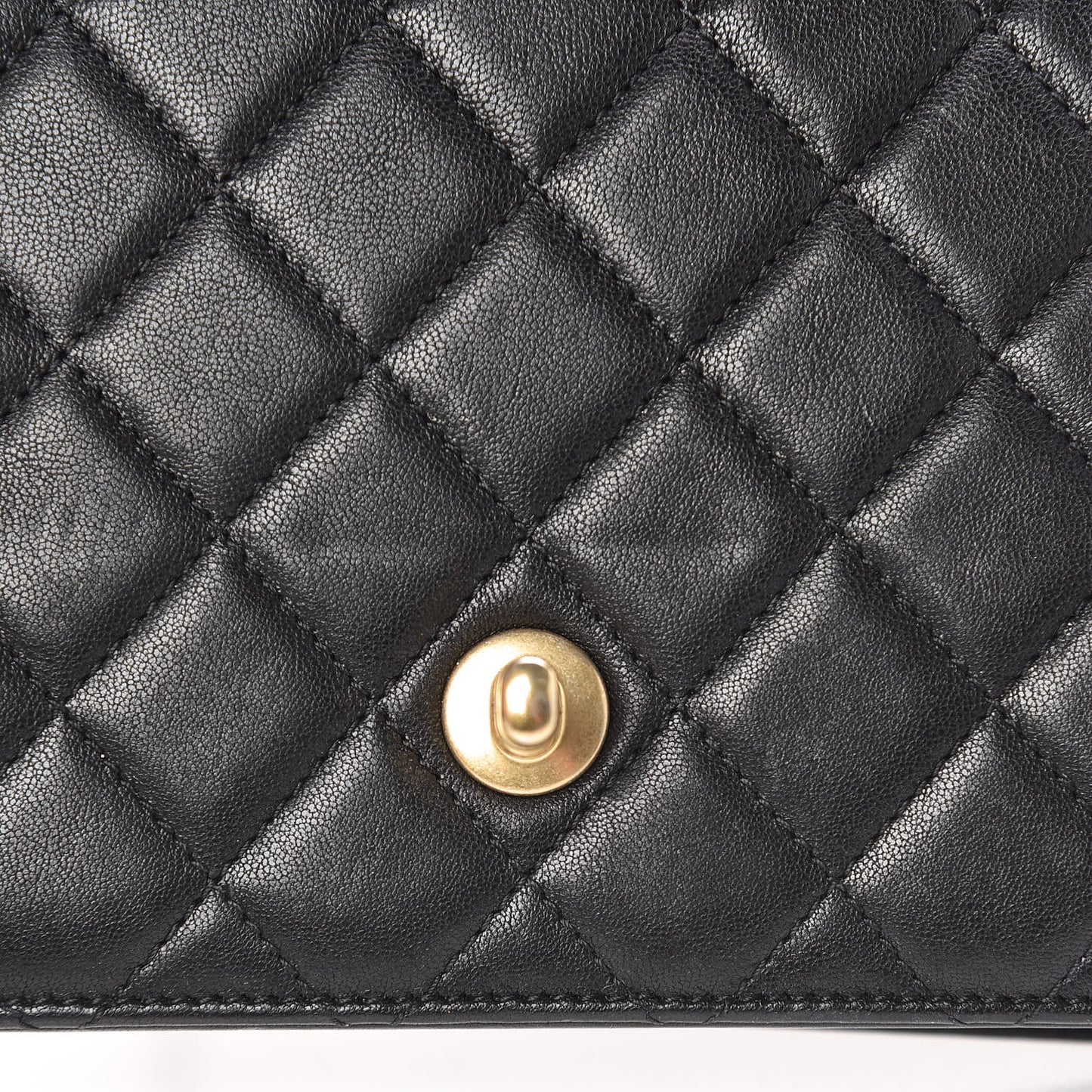 Lambskin Quilted Small Chic Pearls Flap Black