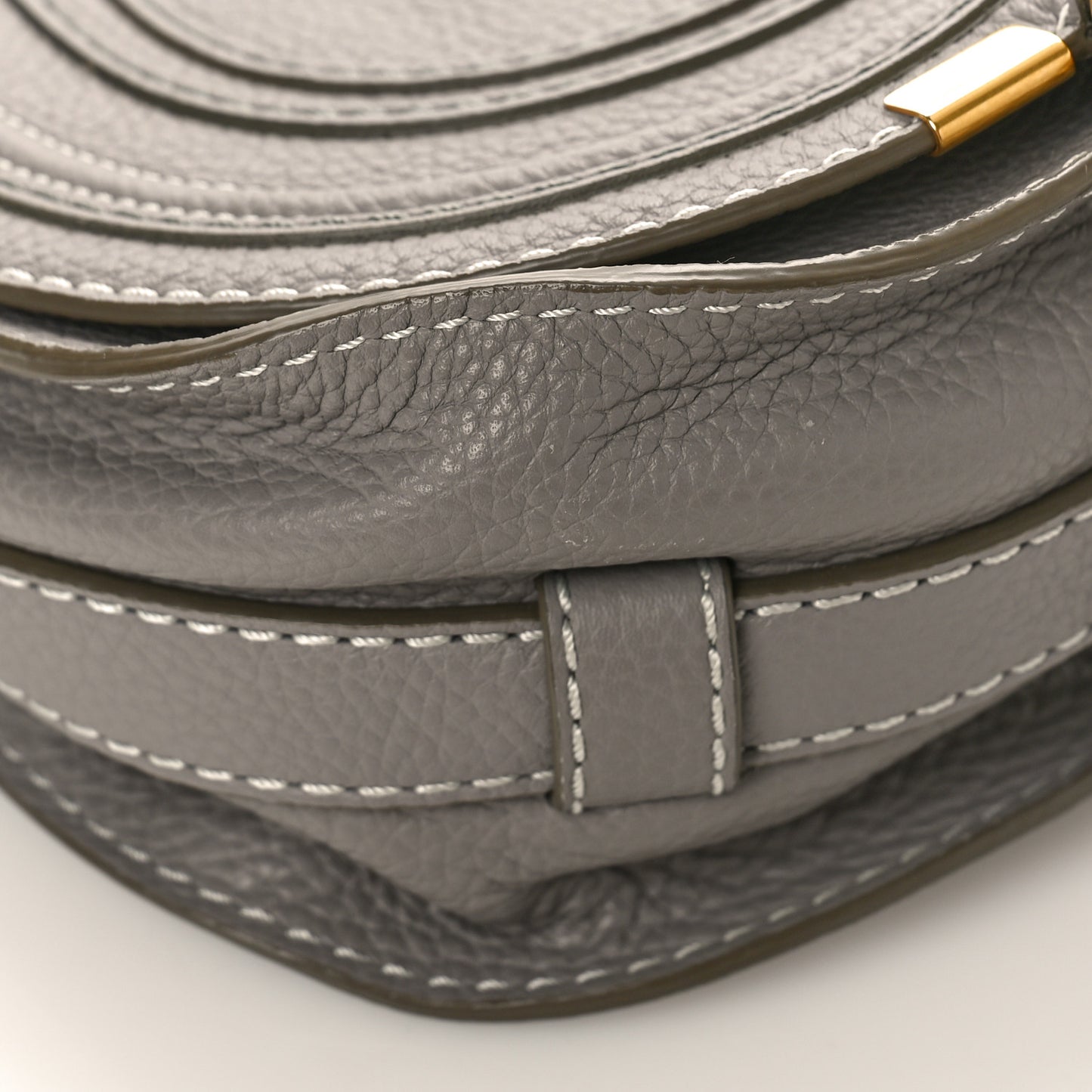 Calfskin Mini Marcie Round Crossbody Bag Cashmere Grey