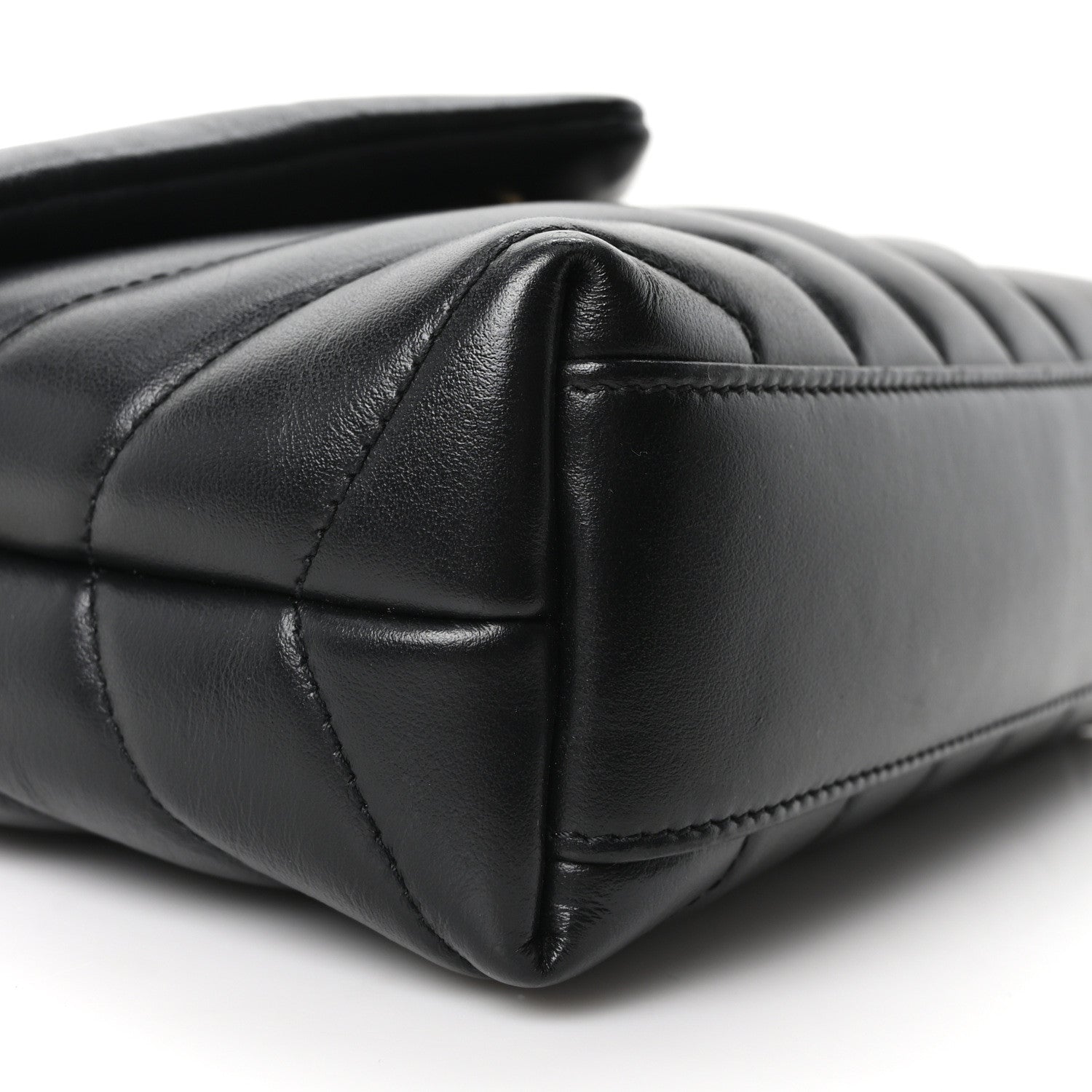 Saint Laurent Calfskin Y Quilted Monogram Toy Loulou Crossbody Bag Black 9 of 10