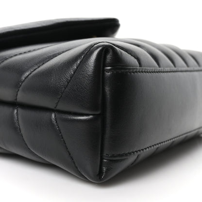 Saint Laurent Calfskin Y Quilted Monogram Toy Loulou Crossbody Bag Black 9 of 10