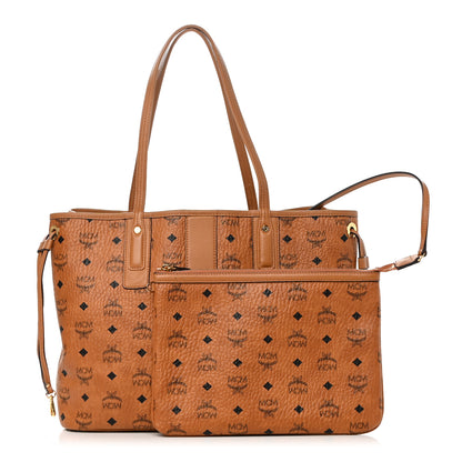 MCM Visetos Medium Liz Reversible Shopper Tote Cognac 1 of 19