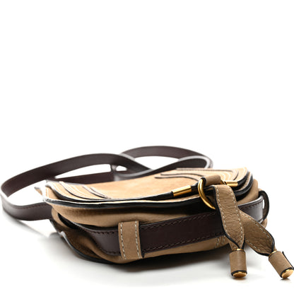 Chloe Nubuck Calfskin Mini Marcie Round Crossbody Bag Greige 4 of 11