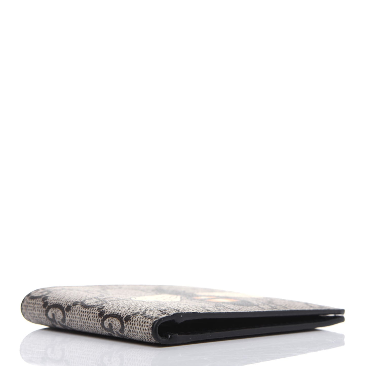 GG Supreme Monogram Bee Bi-fold Wallet Beige