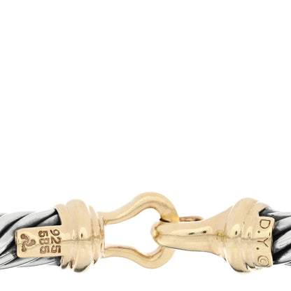 David Yurman Sterling Silver 14K Yellow Gold 7mm Cable Classic Buckle Bracelet 3 of 3
