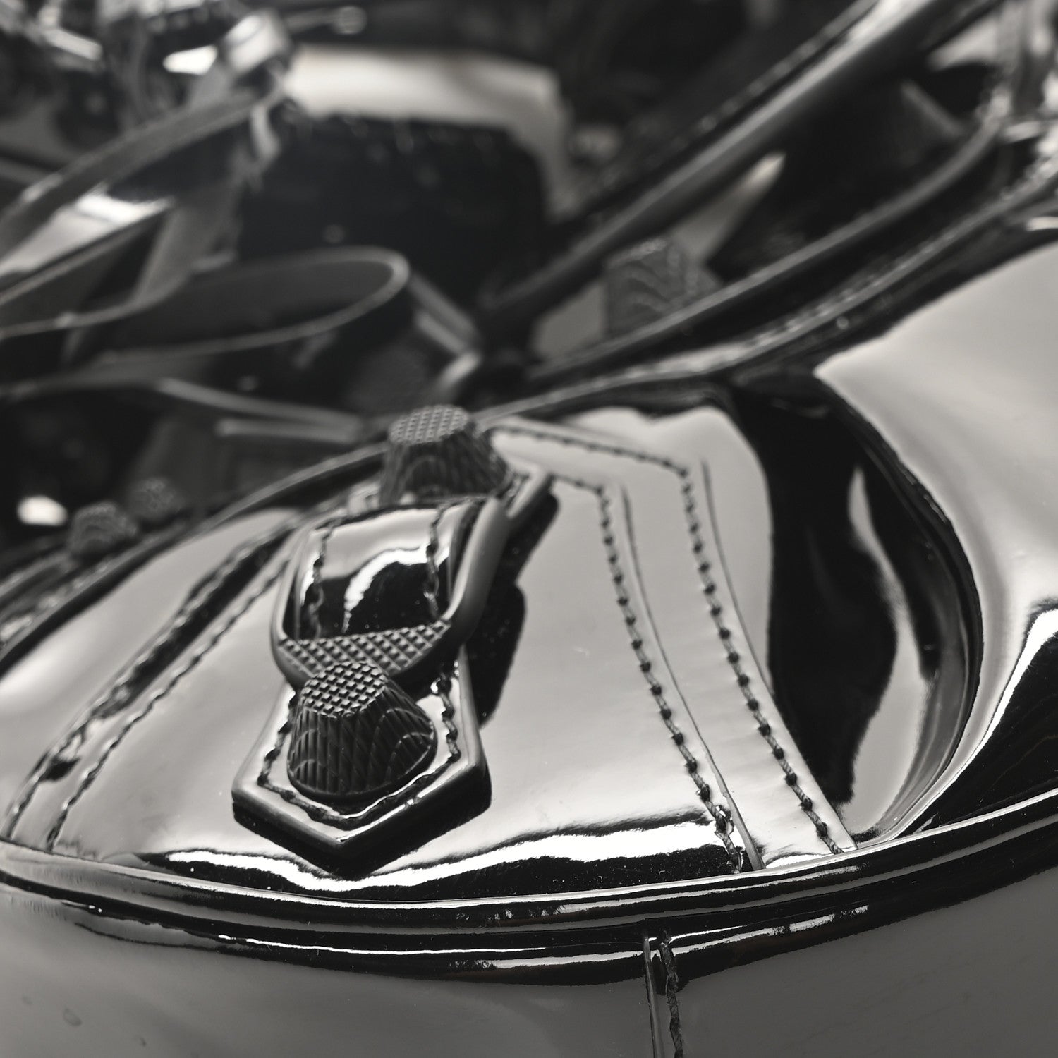 Balenciaga Patent Faux Leather Le Cagole Shoulder Bag XS Black 10 of 11