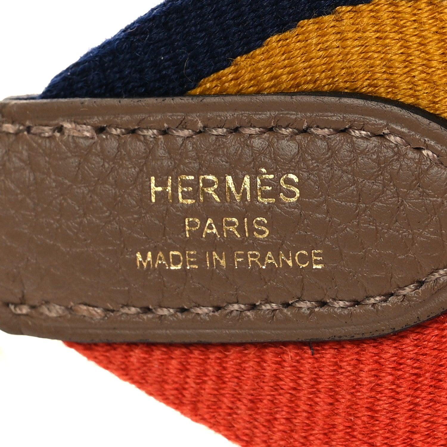 Hermes Toile Taurillon Clemence 50mm Shoulder Strap Blue Orange Yellow 4 of 4